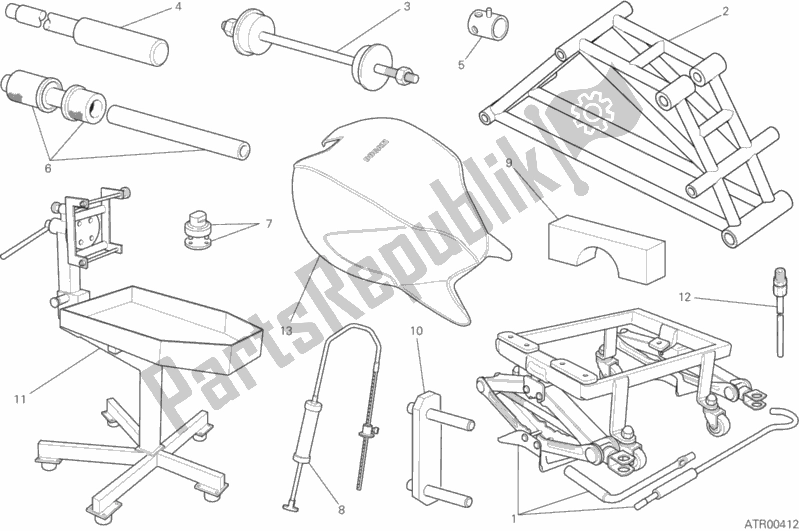 Todas as partes de Ferramentas De Serviço De Oficina, Quadro do Ducati Monster 821 Stealth 2019